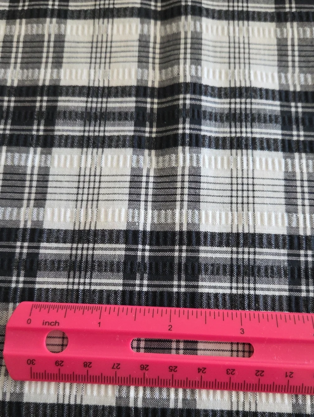 Vintage Texture Plaid Black-Grey-White Lightweight Cotton SEW Fabric 2.1 Yards
